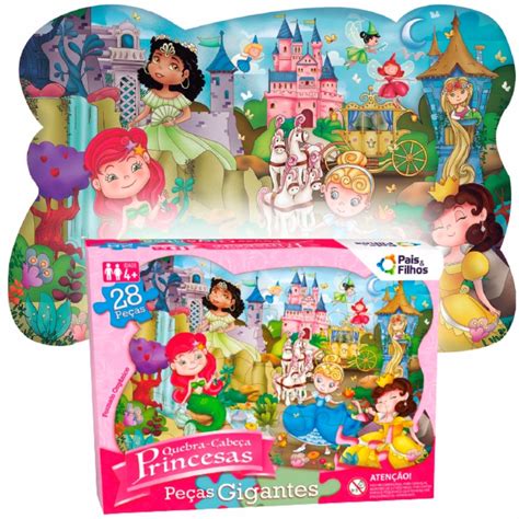 Quebra Cabeça Para Meninas - Quebra Cabeça Das Princesas De 28 Peças Grandes Para Meninas | Shopee ...