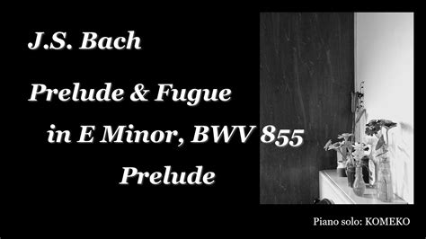 J S Bach Prelude In E Minor BWV 855 WTC I No 10 Piano KOMEKO