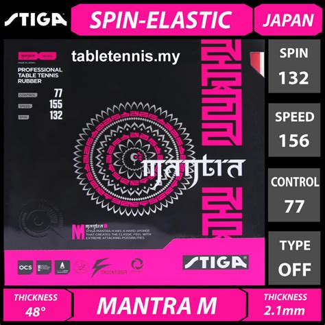 Stiga Rubber Mantra M Ping Pong Table Tennis Spin Rubber – LG Sports