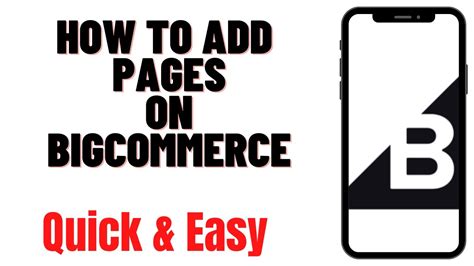 HOW TO ADD PAGES ON BIGCOMMERCE YouTube