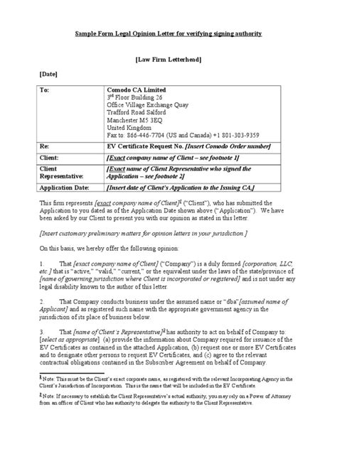 Sample Form Legal Opinion Letter Pdf Lawyer Common Law