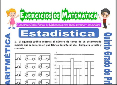 Ejercicios de Estadística para Quinto de Primaria Matemática