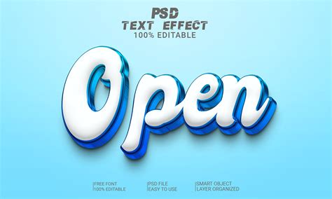 Open 3d Text Effect Editable Psd File Graphic By Imamul0 · Creative Fabrica