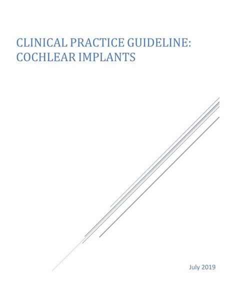 Pdf Clinical Practice Guideline Cochlear Implants