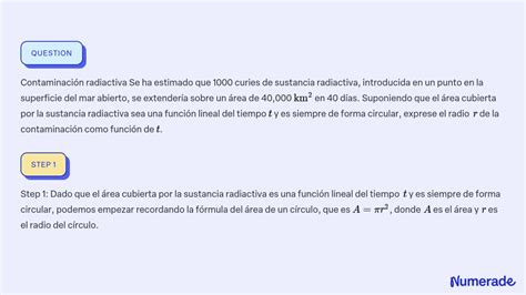 Contaminación radiactiva Se ha estimado que 1000 curies de sustancia