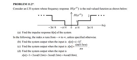 Solved Consider An Lti System Whose Frequency Response H Chegg