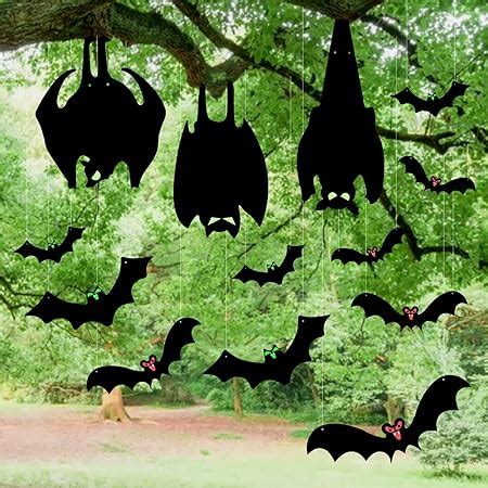 Amazon 18 Pcs Hanging Bats Halloween Decoration Outside Large