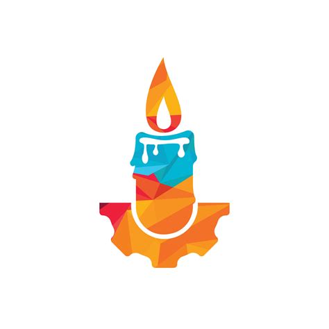 Candle gear vector logo design. Circular candle land gear logo vector ...