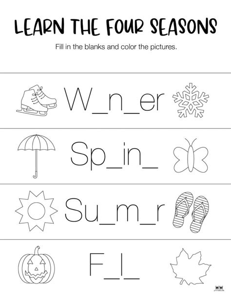 Four Seasons Worksheets & Printables - 51 Pages - PrintaBulk