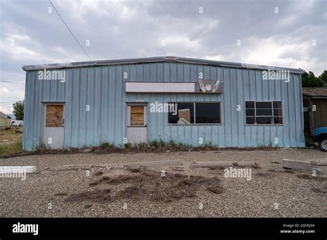 Jeffrey City, Wyoming - August 5, 2021: The abandoned former bowling ...