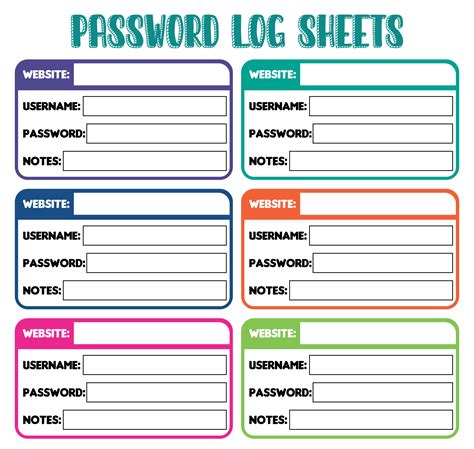 Best Images Of Free Printable Password Organizer Worksheets Free