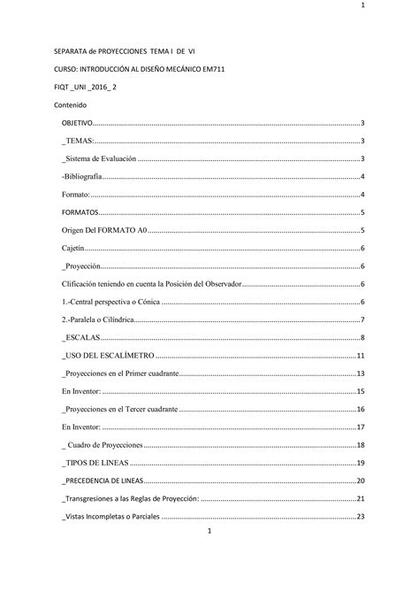 Separata De Proyecciones Tema I De Vi Digital Pdf