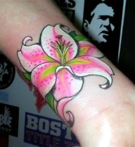 White & pink star gazer lily Tattoo | Lily tattoo, Stargazer lily ...