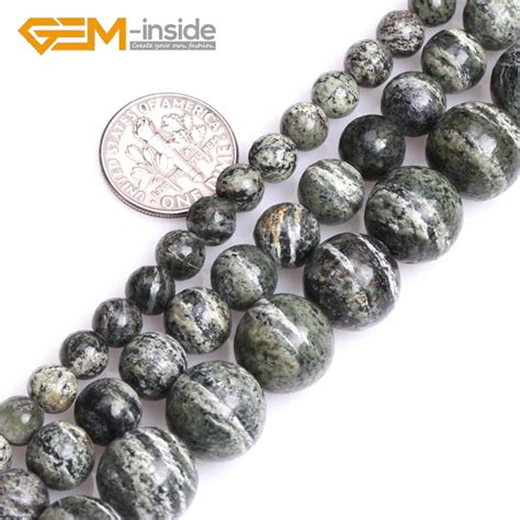 Natural Dark Green Zebra Jaspers Stone Round Shape Bead 4mm 12mm Loose