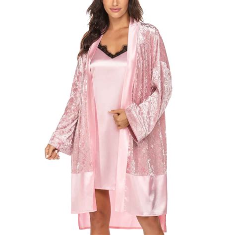 Rbaofujie Sleepwear Women S Satin Nightgown With Robes Set Piece Sexy