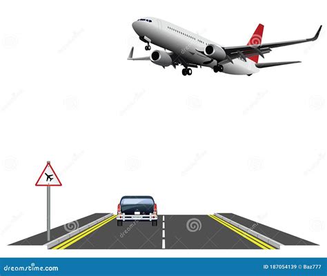 Low Flying Aircraft Warning Sign Stock Vector Illustration Of Plane