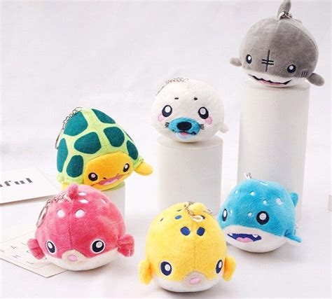 Squishy Plush Sealife Keychain Squishmallow Sea Life Keychain Slow Rise