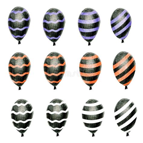 Halloween Balloons Scary Air Orange Black And White Balloons Flying