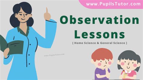 Home Science Observation Lesson Plan For B Ed Deled And School Teachers