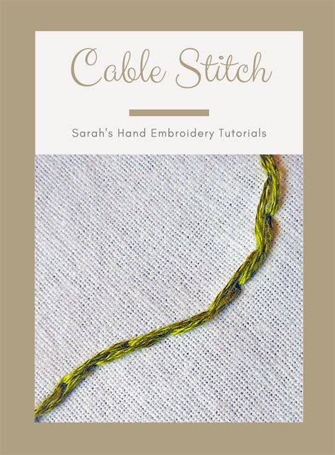 Cable Stitch – Sarah's Hand Embroidery Tutorials