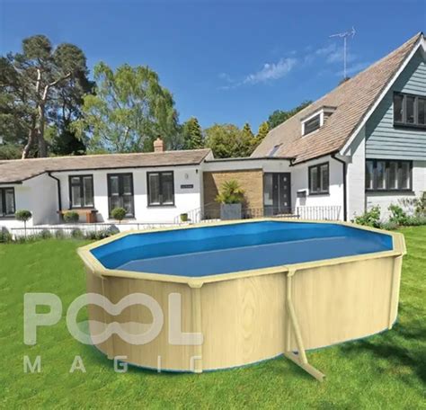 Морозоустойчивый бассейн PoolMagic Anthracite овальный 4.9x3.6x1.3 м ...