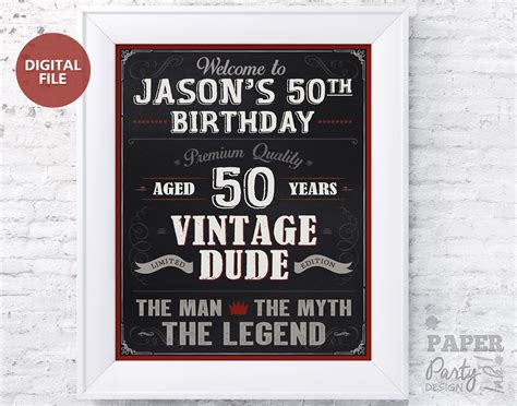 Vintage Dude Welcome Birthday Sign 16 X 20 Etsy