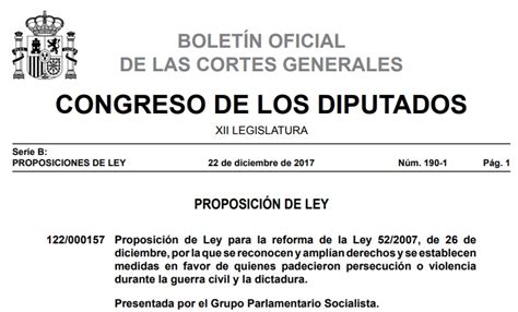 Opinión La reforma de la ley de la memoria historica reconoce la