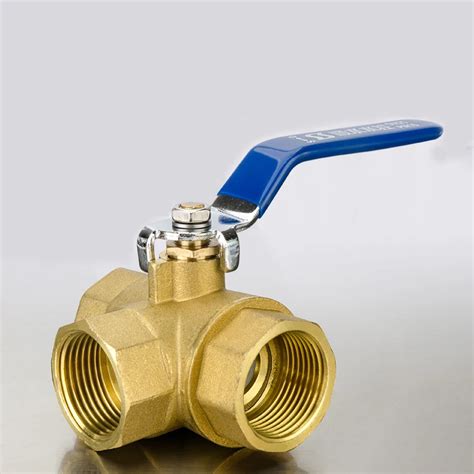 L Type L Port Female Full Ports Brass Tee Ball Valve Three Way Pipe