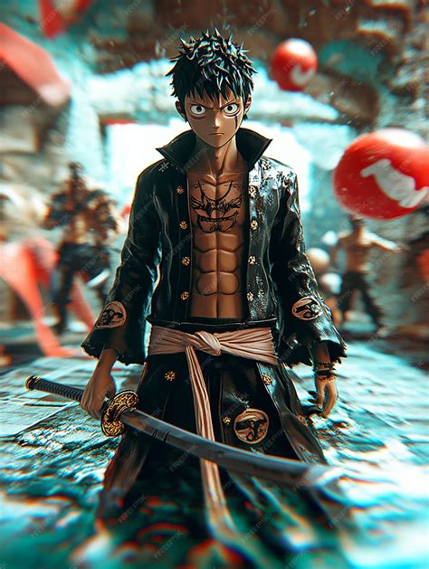 3D Cartoon Character of Trafalgar Law with His Surgeon of Death Attire