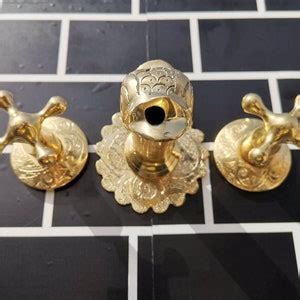 Wall Mount Bathroom Brass Faucet Bathroom Sink Faucet With Traditional Handles Fish Mount - Etsy