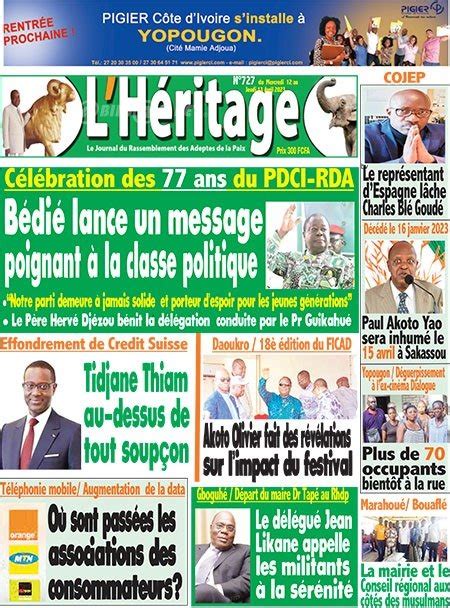 Titrologie Avril Revue De La Presse Ivoirienne