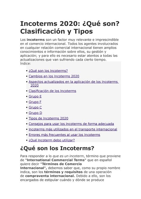 Incoterms Todo Sobre Importacion Incoterms Qu Son