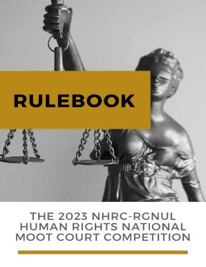 Fillable Online Copy Of Rulebook Nhrc Rgnul Moot Court Competition Fax