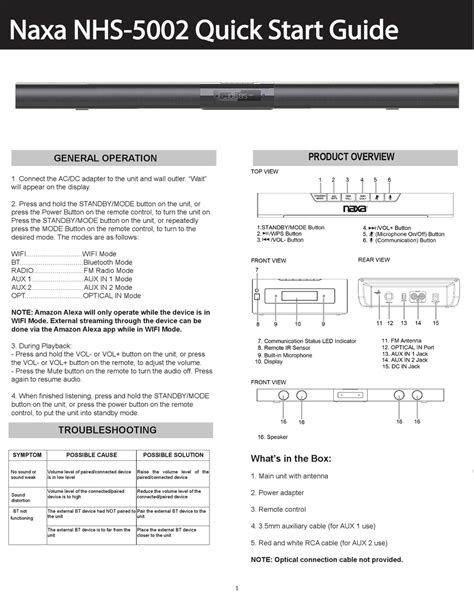 Naxa Nhs 5002 Speaker System Quick Start Manual Manualslib