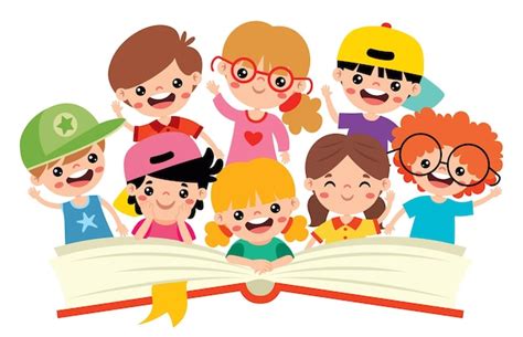 Иллюстрация книги для чтения детей | Премиум векторы