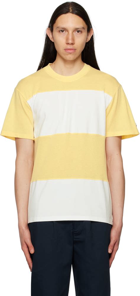yellow white stripe  shirt  noah  sale