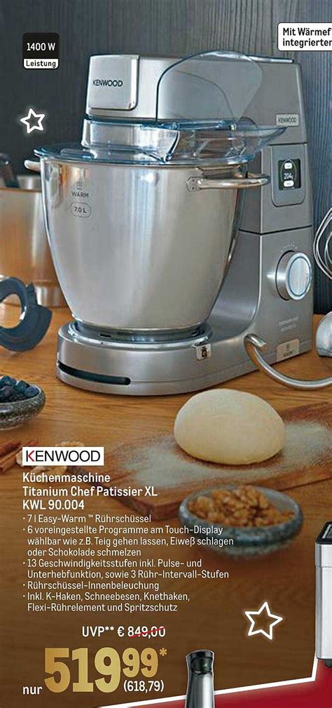 Kenwood Kwl Si Titanium Chef Patissier Xl K Chenmaschine Mit