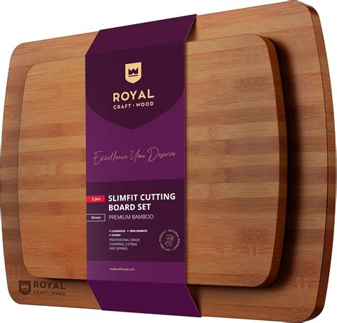 ROYAL CRAFT WOOD Lot de 2 planches à découper en bois pour la