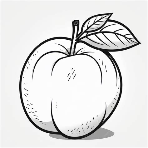 Premium AI Image | Black And White Apple Illustration With Streamlined ...