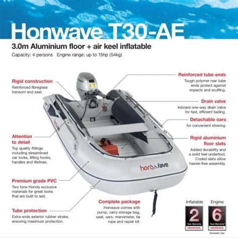 Honwave T30 AE Aluminium Floor With Air Keel Inflatable Boat Boatworld UK