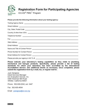 Fillable Online Icc Es Pmg Registration Form For Participating Agencies