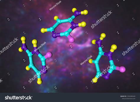 Molecular Structure Cytosine One Four Main Stock Illustration ...