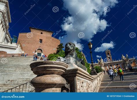 Capitoline Hill Stairs In Rome Editorial Stock Image Image Of