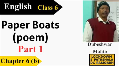 Class English Lesson B Paper Boats Poem Part By