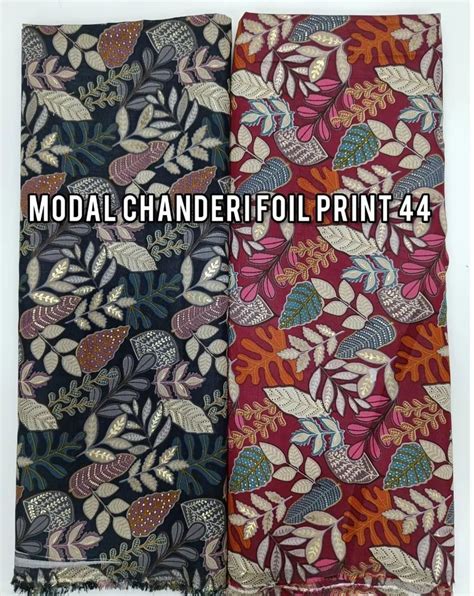 Rayon Cotton Modal Chanderi Foil Print Digital Prints Multicolour At