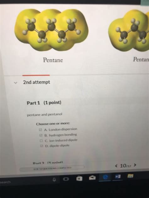 Solved Pentane Pentan 2nd Attempt Part 1 1 Point Pentane Chegg