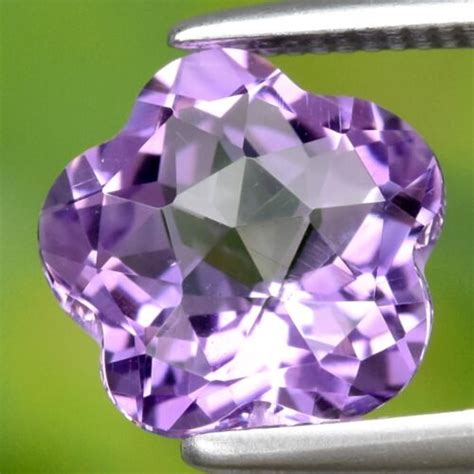 1 52ct 7 5x7 5mm VS Flower Rose Cut Natural Unheated Purple Amethyst