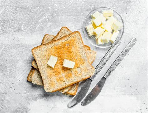 Breakfast. Toasted Bread and Butter Stock Image - Image of brown, health: 141869361