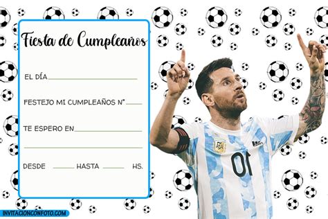 Gratis Invitaciones De Messi Invitaciones De Cumplea Os Infantiles