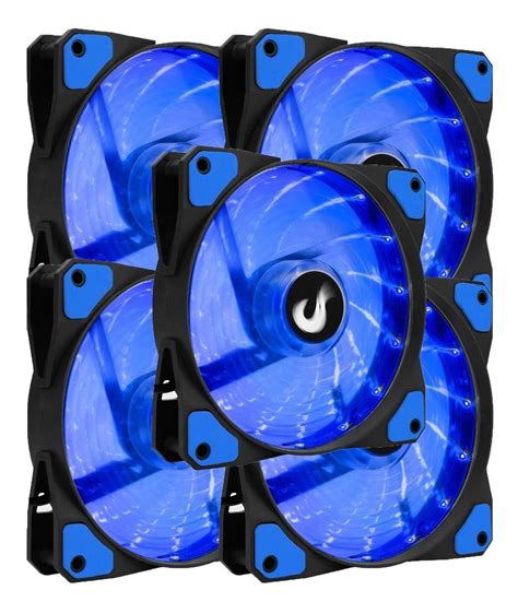 5 Cooler Ventoinha Fan Pc Gabinete Rise Mode 120mm Led Azul